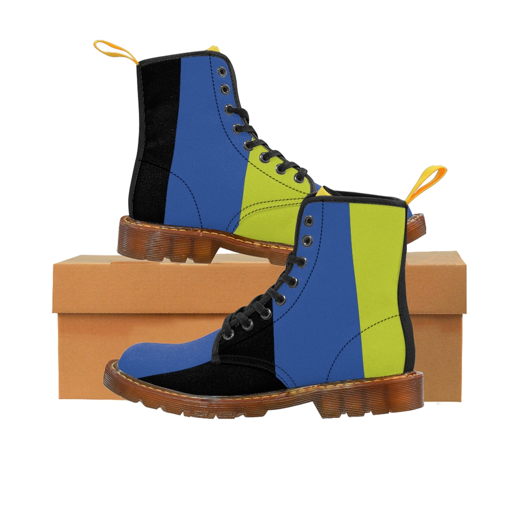 color block combat boots