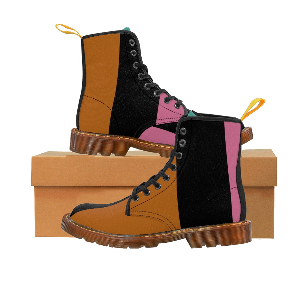 color block combat boots